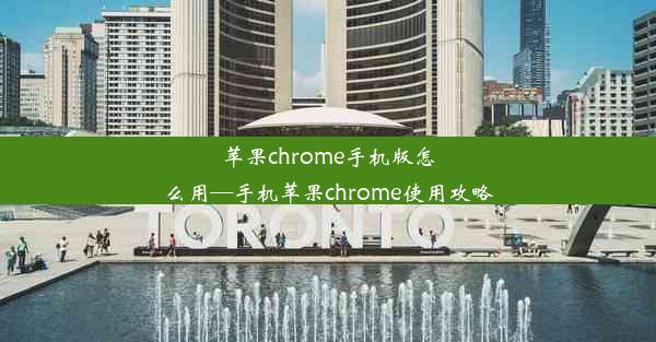 苹果chrome手机版怎么用—手机苹果chrome使用攻略