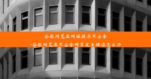 谷歌浏览器网址提示不安全-谷歌浏览器不安全网页发生错误怎么办