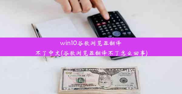 win10谷歌浏览器翻译不了中文(谷歌浏览器翻译不了怎么回事)