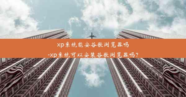 xp系统能安谷歌浏览器吗-xp系统可以安装谷歌浏览器吗？