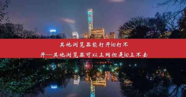 其他浏览器能打开ie打不开—其他浏览器可以上网但是ie上不去