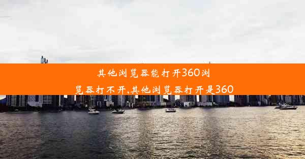 其他浏览器能打开360浏览器打不开,其他浏览器打开是360