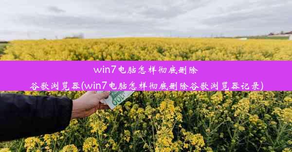 win7电脑怎样彻底删除谷歌浏览器(win7电脑怎样彻底删除谷歌浏览器记录)