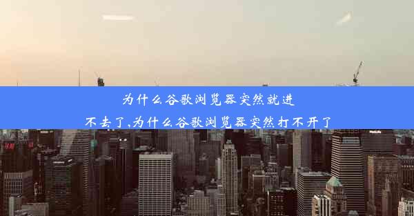 为什么谷歌浏览器突然就进不去了,为什么谷歌浏览器突然打不开了