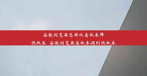 谷歌浏览器怎样从高版本降低版本_谷歌浏览器高版本调到低版本