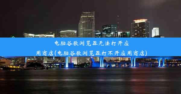 电脑谷歌浏览器无法打开应用商店(电脑谷歌浏览器打不开应用商店)