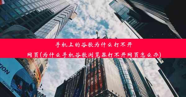 手机上的谷歌为什么打不开网页(为什么手机谷歌浏览器打不开网页怎么办)