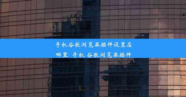 手机谷歌浏览器插件设置在哪里_手机 谷歌浏览器插件