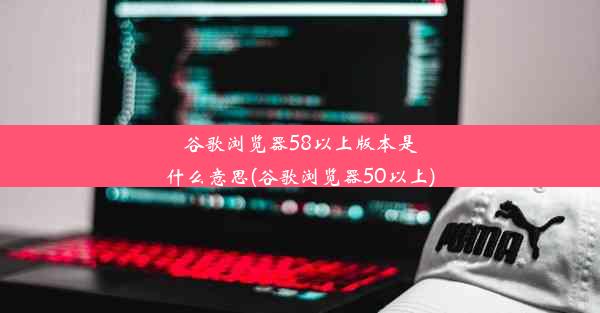 谷歌浏览器58以上版本是什么意思(谷歌浏览器50以上)